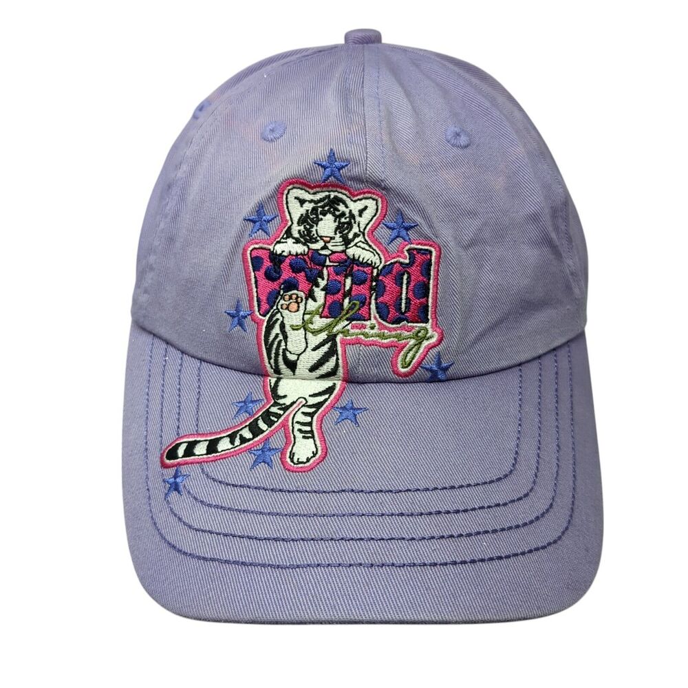 Wild Thing Tiger Strapback Hat Purple One Size Adjustable Rainforest Cafe